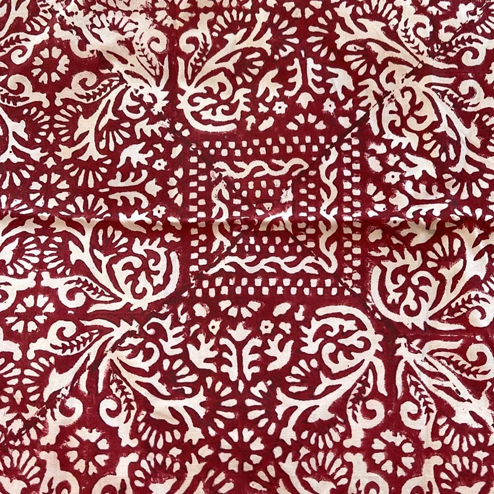 Handmade 100% Cotton red & white Pillow Cover